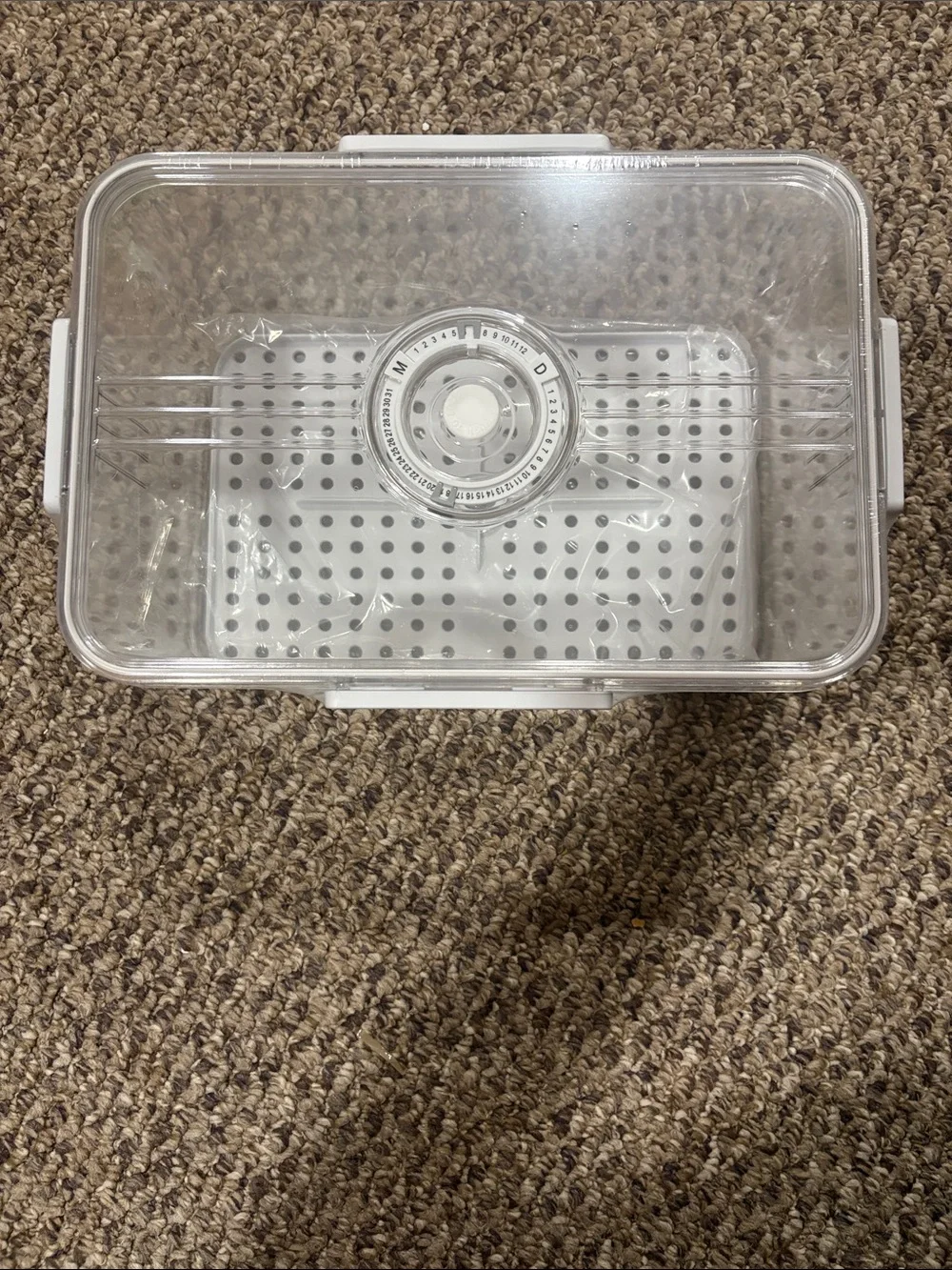 Clear White Airtight Food Storage Container with Steam Vent